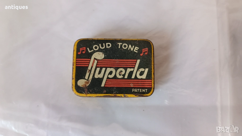 Кутия с игли за стар грамофон с манивела - Superla - 1930"г., снимка 1