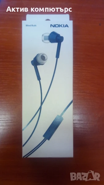 Слушалки NOKIA WB-101 WIRED BUDS BLUE, снимка 1