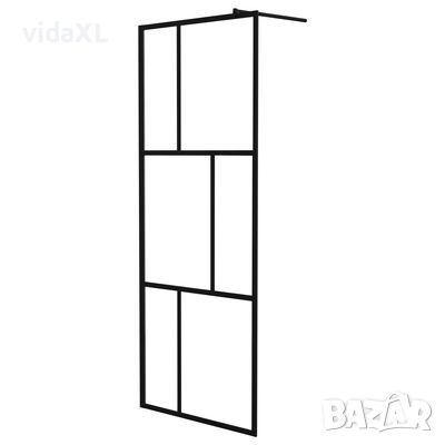 vidaXL Преграден параван за баня, закалено стъкло, черен, 80x195 см(SKU:149152, снимка 1