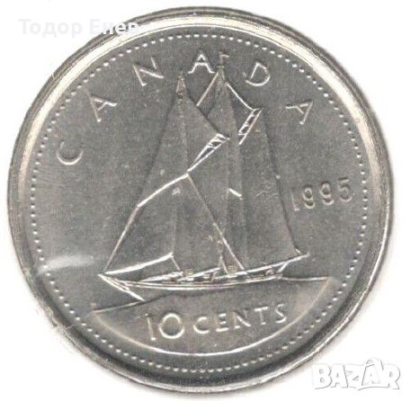 Canada-10 Cents-1995-KM# 183-Elizabeth II 3rd portrait, снимка 1