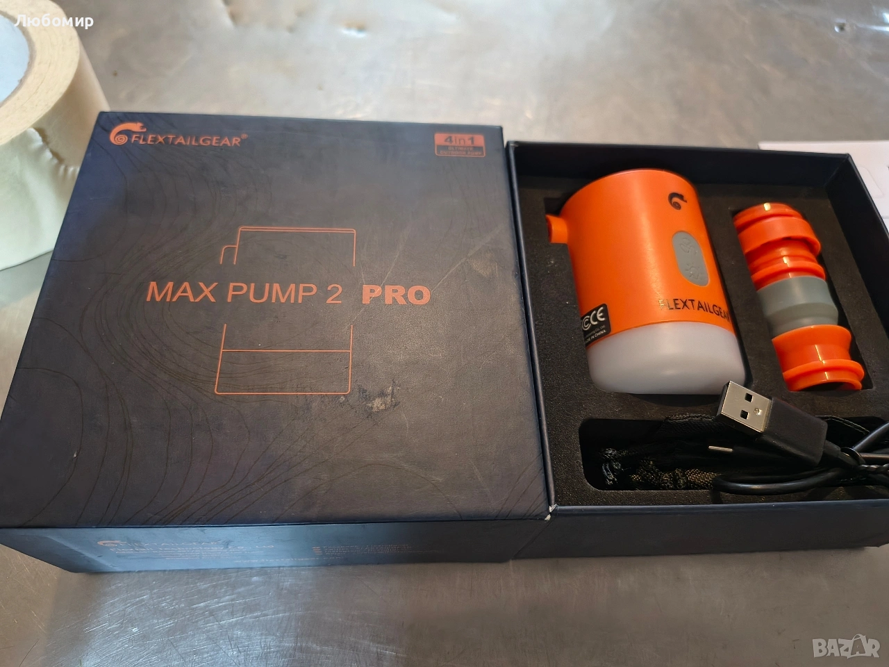 Електрическа въздушна помпа Flextail MAX PUMP 2PRO, ултра лека, 4 в 1 за надуване/изпускане, снимка 1