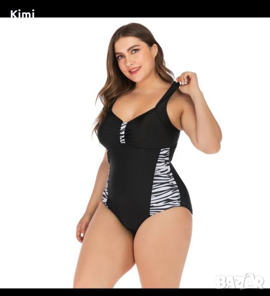 Нов цял бански Ххл черно и бяло, снимка 1