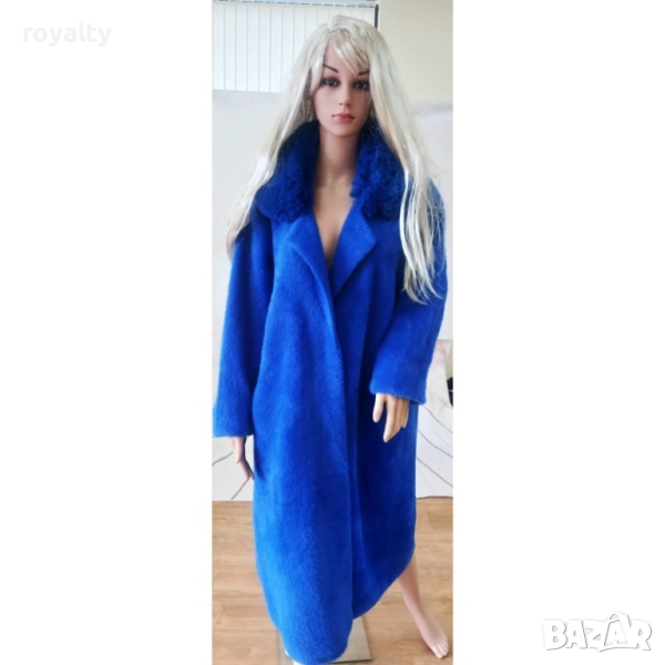 Модерно дамско палто кашмир и ангора, снимка 1