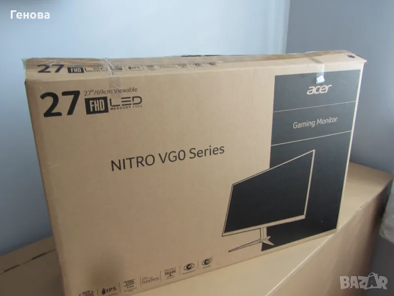 Монитор ACER 27" Nitro VG0 Gaming Monitor, снимка 1