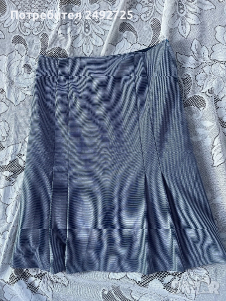 Поля бяло синя на райе на подклад плътна, снимка 1