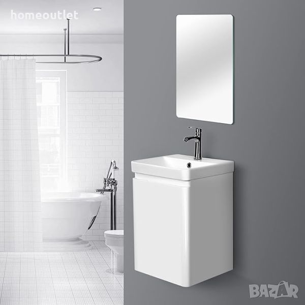 Комплект мивка с огледало и шакф BATHROOM CABINET 8101-B, снимка 1