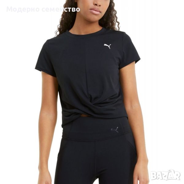 Дамска тениска puma twisted cropped training tee black, снимка 1