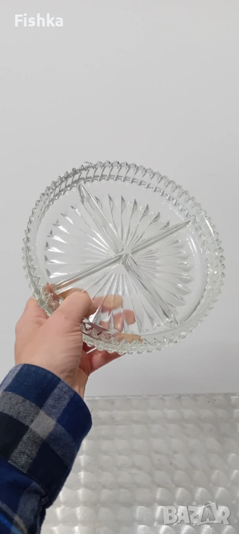 Немска кристална менажера – 22 см, 4 отделения, снимка 1
