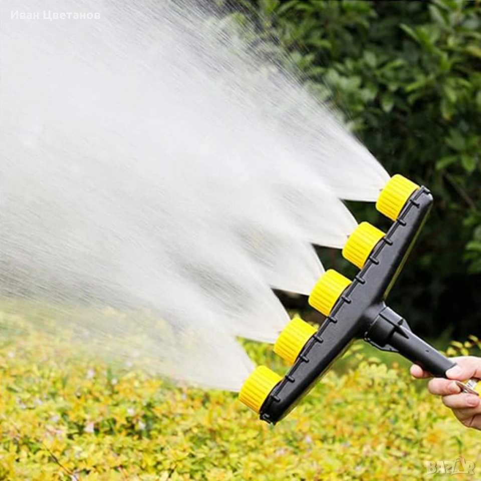 Разпръсквач за маркуч с 5 дюзи – равномерно поливане и универсално почистване, снимка 1