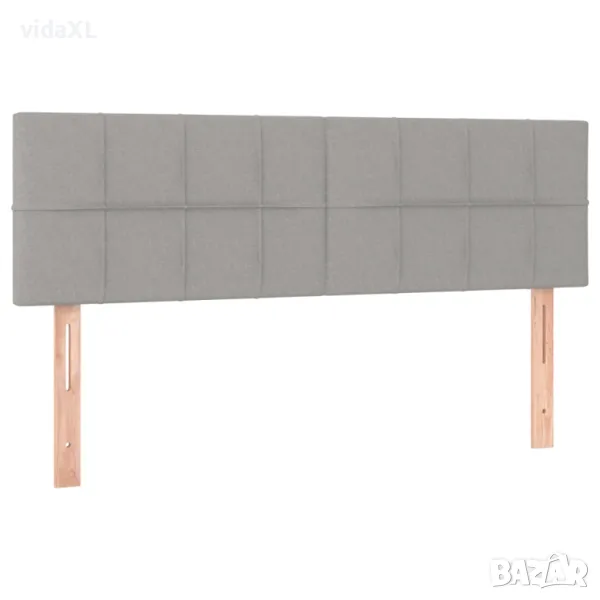 vidaXL Горни табли за легло, 2 бр, светлосиви, 72x5x78/88 см, плат(SKU:346046), снимка 1