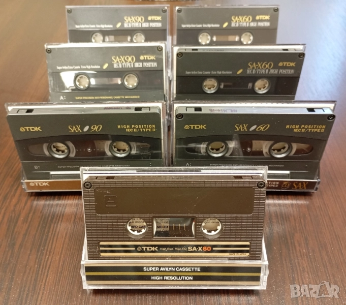 Лот от 7бр TDK SA X90 SA X60 хромни аудио касети, снимка 1