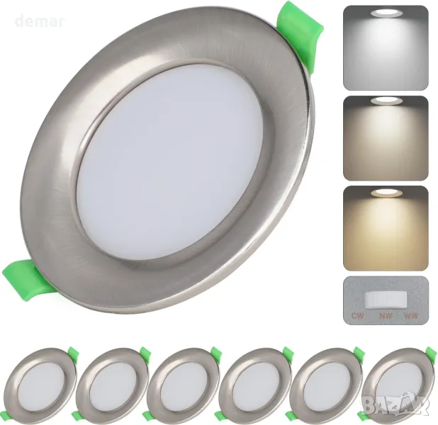 LED Вградени Таванни Светлини, 7W Ултратънки LED Луни, снимка 1