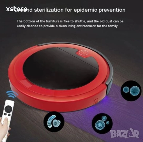 Прахосмукачка робот за сухо и мокро почистване с дистанционно управление - ROBOT7, снимка 14 - Прахосмукачки - 52795887