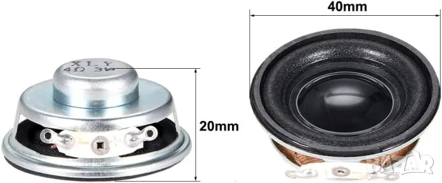 Високоговорител 3W 4 Ohm 40mm, снимка 2 - Друга електроника - 48051546