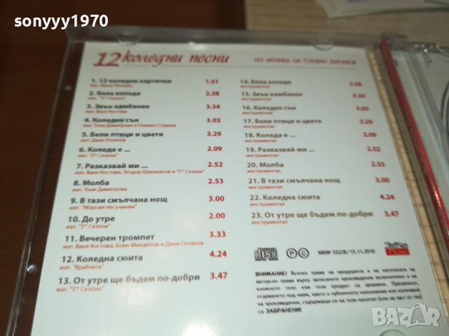 12 КОЛЕДНИ ПЕСНИ-ЦД+КАРТИЧКИ В КУТИЯ 2609250323, снимка 17 - CD дискове - 51841775