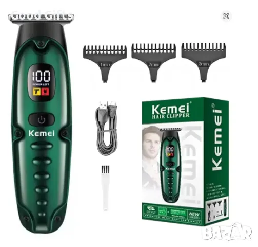 Машинка за подстригване Kemei KM-2259 – Компактна, с LED дисплей и стоманени ножчета