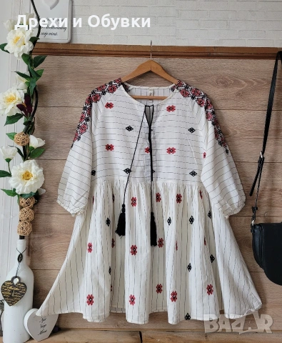 Туника с шевици бродерии памучна материя , снимка 5 - Туники - 54096477