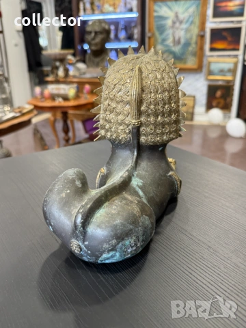 Бронзова фигура на императорски лъв Сингха №7874, снимка 5 - Антикварни и старинни предмети - 53495226