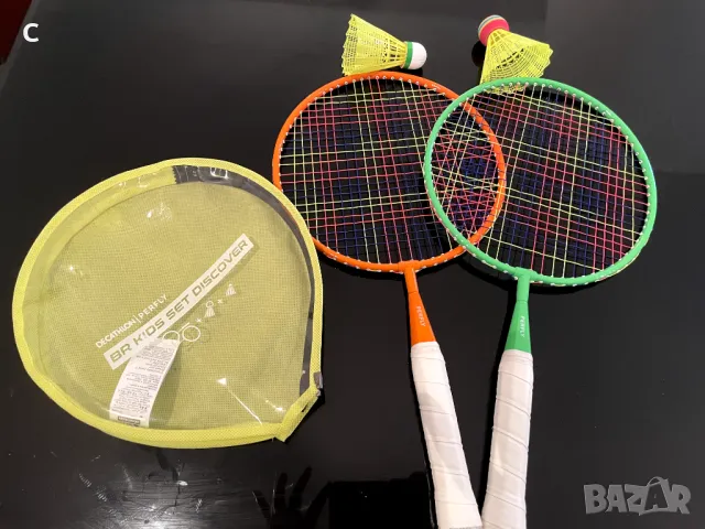 Комплект 2 ракети за бадминтон, волани за бадминтон (children's badminton racket), снимка 1 - Други - 46959423