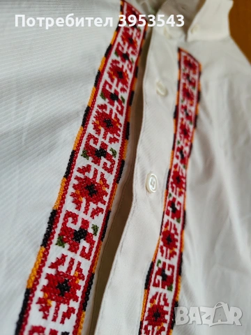 мъжка риза с тракийска шевица , снимка 2 - Ризи - 54264540