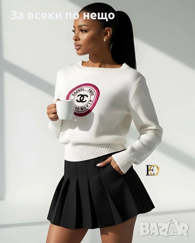 Chanel Дамски Пуловер - 2 Цвята Код SK374, снимка 2 - Блузи с дълъг ръкав и пуловери - 52854076