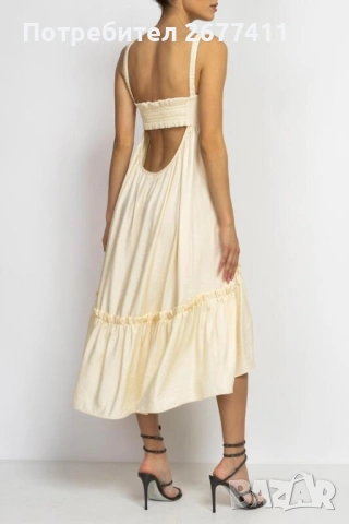 Рокля със 7/8 дължина и волан, снимка 4 - Рокли - 54124091