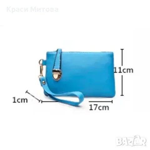 Луксозна кожена чанта в черно/синьо BAG4, снимка 4 - Чанти - 47741096