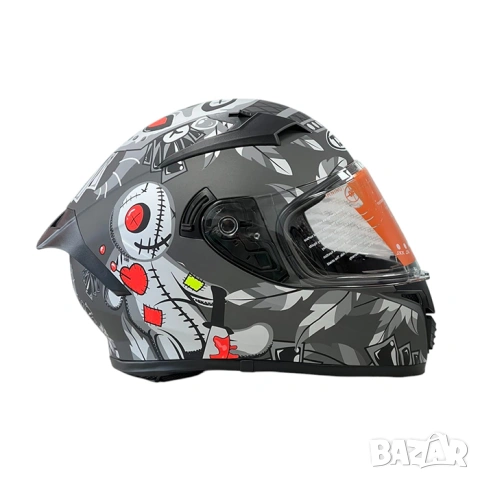 Мото каска с вградени очила, снимка 2 - Аксесоари и консумативи - 53299104