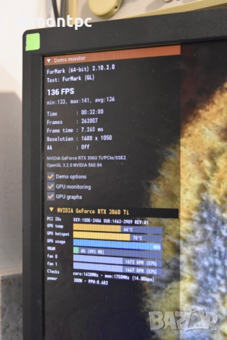 MSI Ventus Geforce RTX 3060TI 8 GB видео карта, снимка 10 - Видеокарти - 53632458