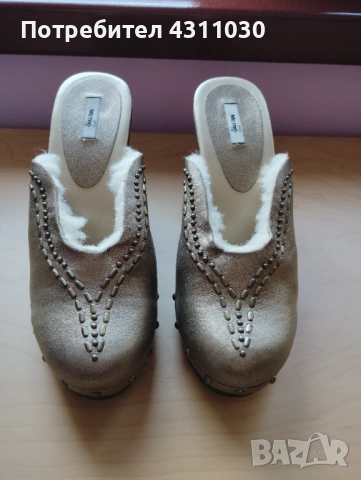 Нови златисти дамски чехли 40 номер