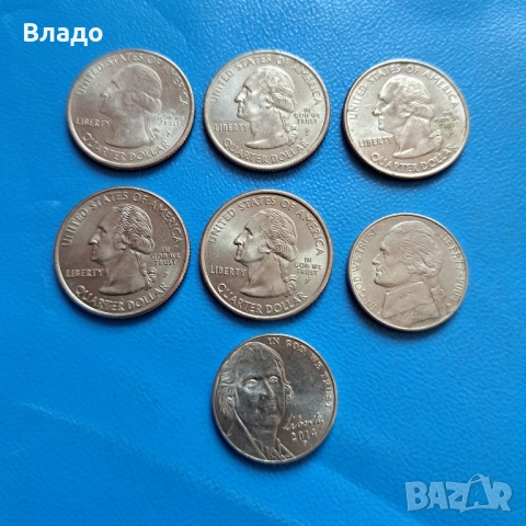 Лот юбилейни куотъри + 5 цента САЩ, снимка 3 - Нумизматика и бонистика - 51596098