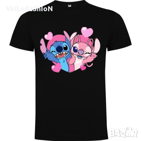 Нова сладка детска тениска с героите Стич и Ейнджъл (Stitch & Angel), снимка 2 - Детски тениски и потници - 43951812