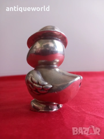 Сребърна Статуетка,Фигурка Пате,76гр Сребро 999, снимка 3 - Антикварни и старинни предмети - 53642634