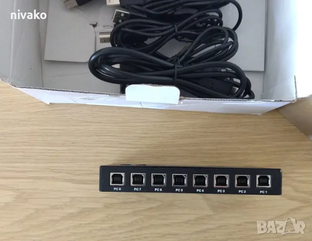 Продавам KVM USB K/M Синхронен суич за до 8 компютъра, споделящ 1 комплект мишка и клавиатура, снимка 3 - Суичове - 50325242