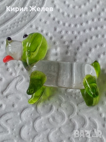 Фигурка на дакел от духано стъкло 20444, снимка 2 - Колекции - 52717640