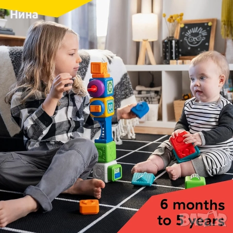 Активна играчка Baby Einstein - Кубчета, Bridge & Learn, 15 части, снимка 4 - Образователни игри - 52214322