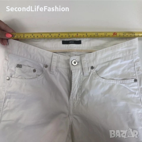 Панталон HUGO BOSS дамски W27 L34, бял с цип, снимка 6 - Панталони - 53270861
