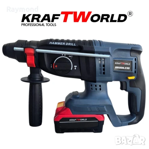 Акумулаторен комплект KraftWorld 5в1 – Лазерен Нивелир, Гайковерт – Винтоверт, Перфоратор, Ъглошлайф, снимка 12 - Други инструменти - 51053023