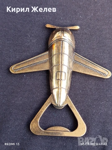 ЕЛЕГАНТНА РЕТРО ОТВАРАЧКА ПОД ФОРМАТА НА САМОЛЕТ ЗА КОЛЕКЦИЯ 26986, снимка 8 - Други ценни предмети - 51194958