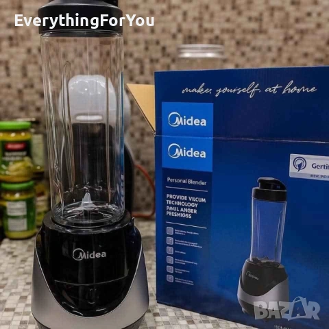 Компактен блендер Midea 600W – 20,000 оборота за перфектно смути