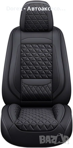 Луксозна универсална кожена тапицерия с лумбална опора за предни и задни седалки, черна, снимка 5 - Аксесоари и консумативи - 54216712