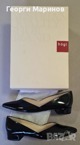 Елегантни лачени обувки с нисък ток Högl №38, снимка 8 - Дамски ежедневни обувки - 45491635