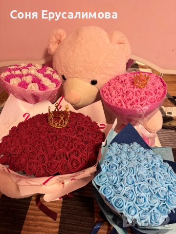 Букет от 101 вечни рози, снимка 11 - Изкуствени цветя - 48053937