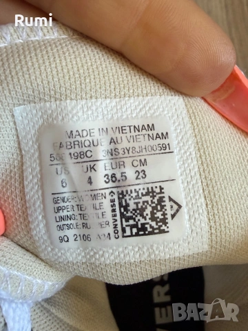 Оригинални бели кецове CONVERSE Chuck Taylor All Star Move ! 36,5 н, снимка 11 - Кецове - 38484695