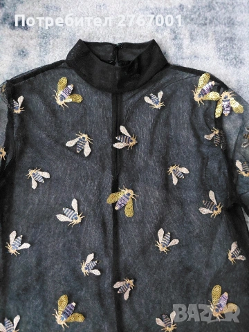 Блуза от тюл topshop, снимка 2 - Корсети, бюстиета, топове - 54081701