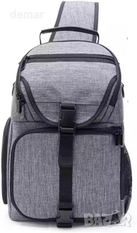 LICAEVEY чанта с презрамка за DSLR/SLR/безогледални фотоапарати, сива