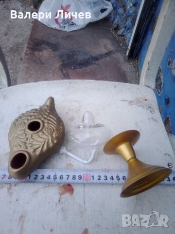 Глинена лампа и спиртник, снимка 3 - Други ценни предмети - 46332138