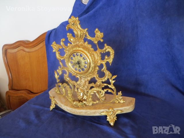 Каминен бароков часовник, снимка 9 - Антикварни и старинни предмети - 45158860