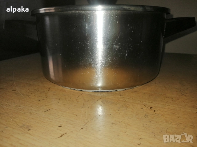 Продавам българска 3 литрова тенджера алпака, двойно дъно, снимка 2 - Съдове за готвене - 51860002