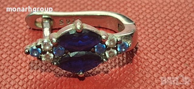 Сребърна обеца, снимка 2 - Обеци - 52656360